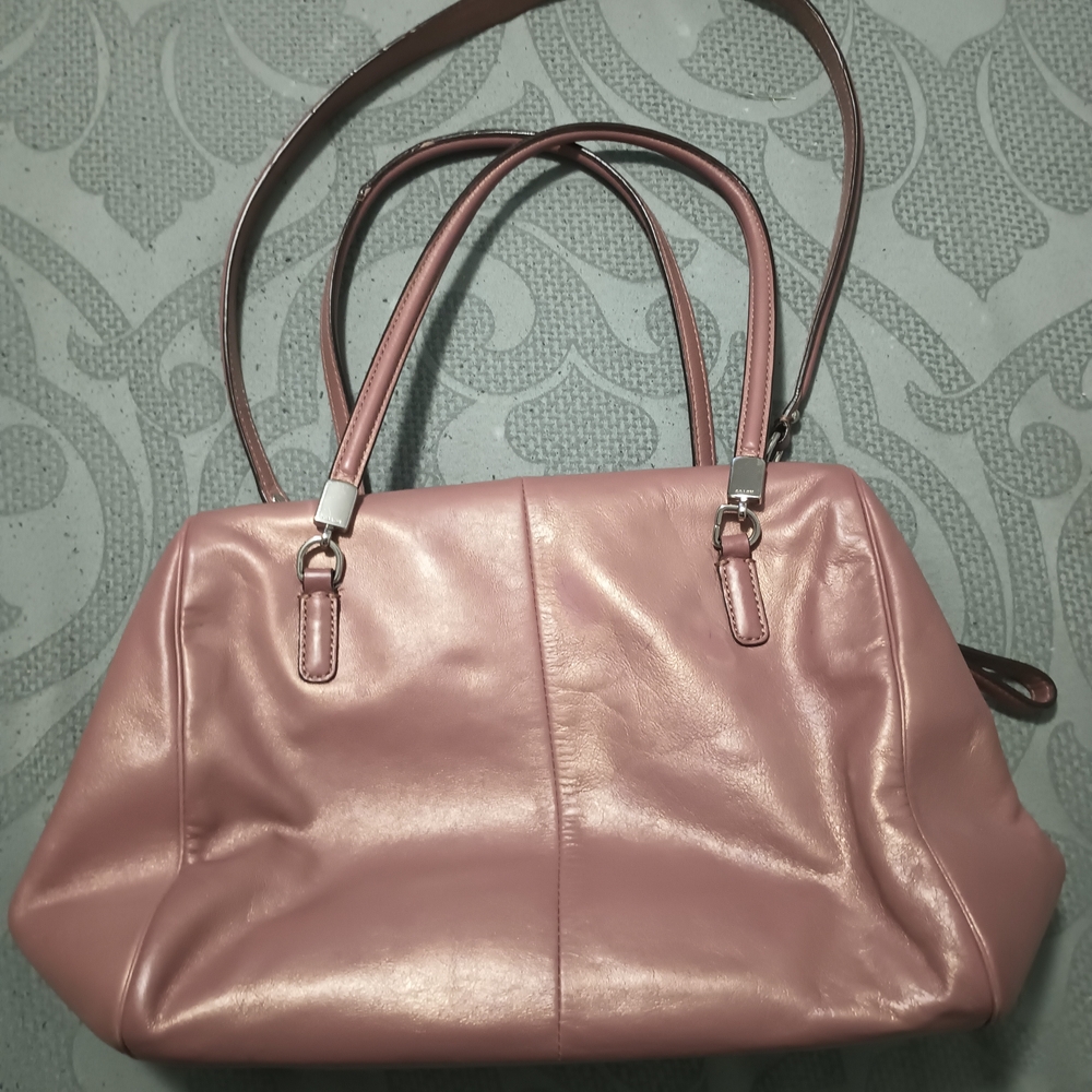 Coach Madison Leather Metallic Satchel - Picture 2 of 8